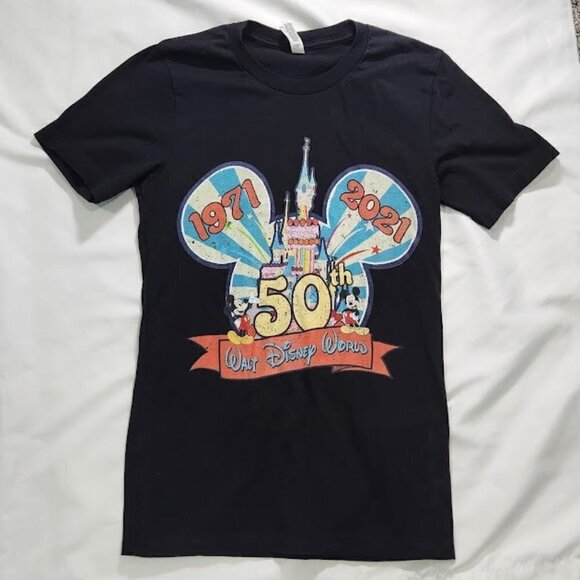 Bella Canvas Tops - Bella + Canvas Walt Disney World 50 Magical Years Tee With Castle Size Small